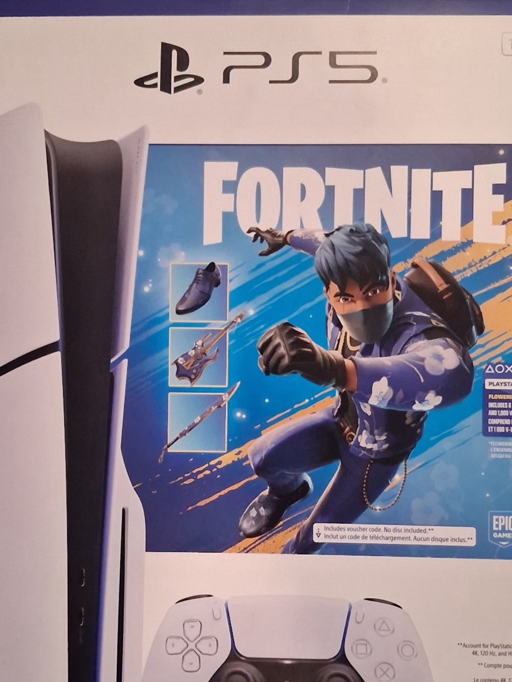 Sony PS5 Fortnite Bundle - White and Blue